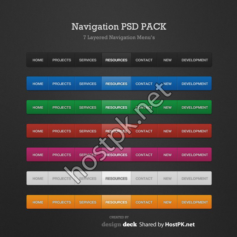Website Navigation PSD Template