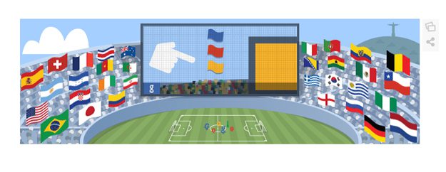 Football World Cup final 2014 doodle